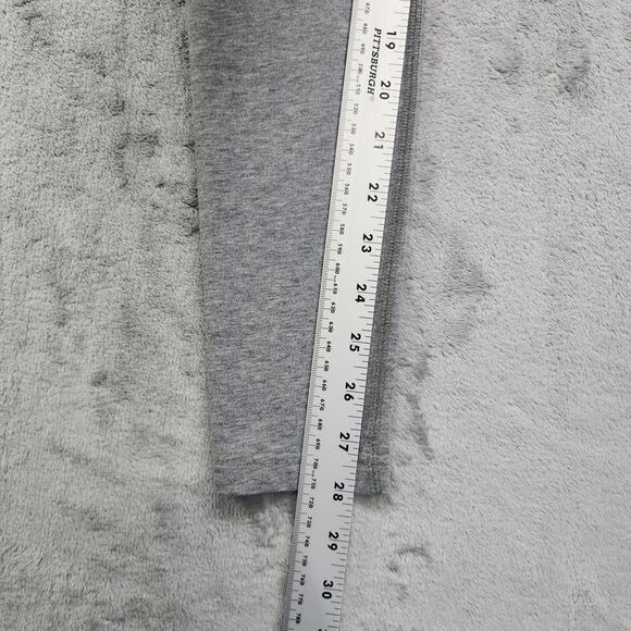 Nike Leggings Womens XS Heather Gray Yellow Logo Leg-A-See Fold Over Waistband - Picture 10 of 12